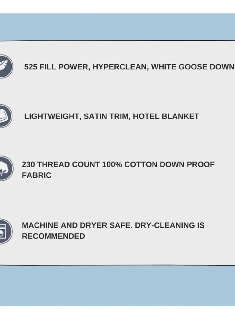 PACIFIC COAST WHITE GOOSE DOWN BLANKET SATIN TRIM LIGHT WEIGHT HYPOALLERGENIC!
